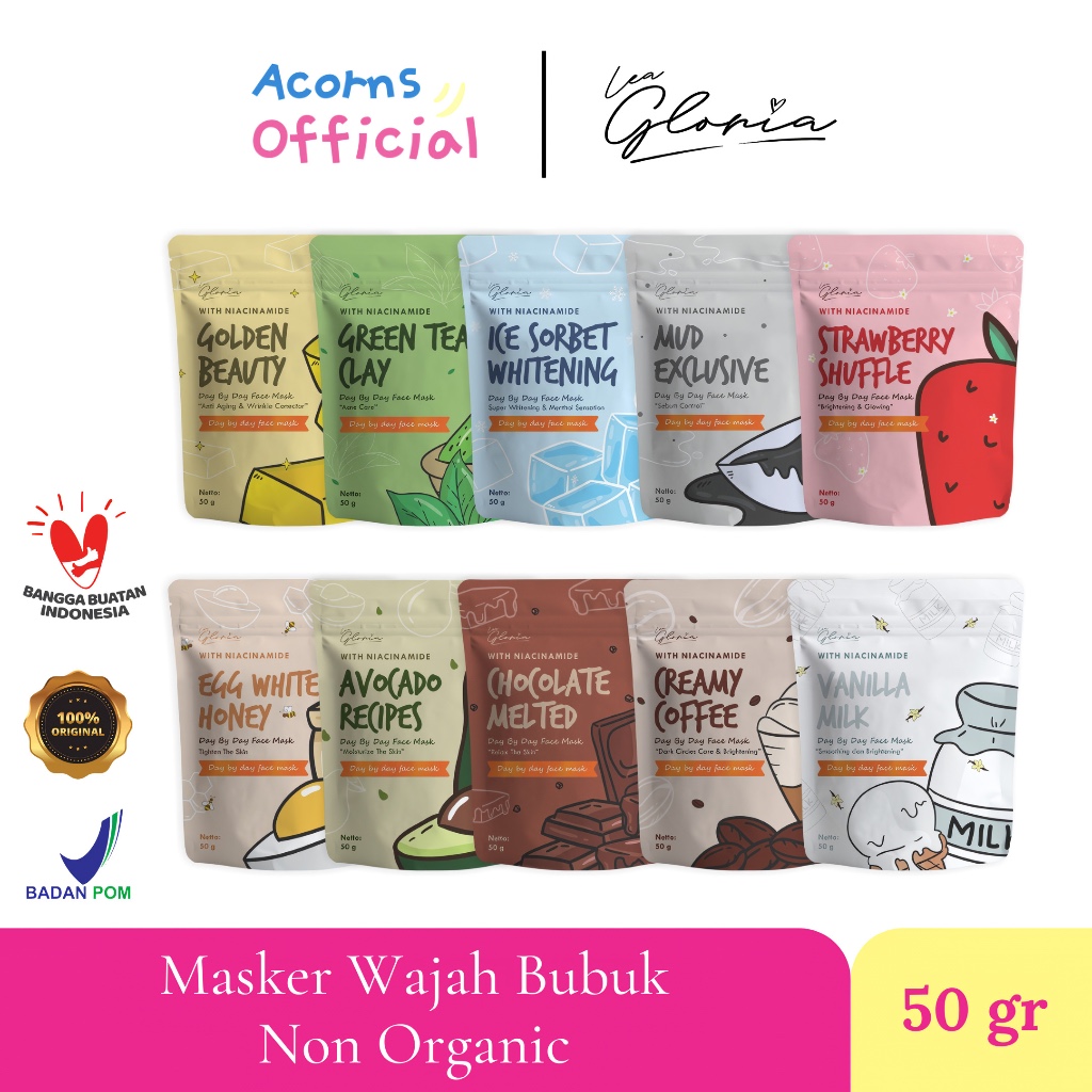 Jual LEA GLORIA MASKER WAJAH - MASKER BUBUK WAJAH NON ORGANIK 50GR ...