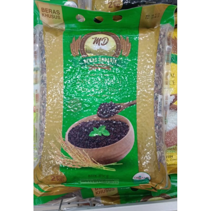 Jual Beras MD mix rice organik (campuran beras merah hitam coklat) 2kg ...