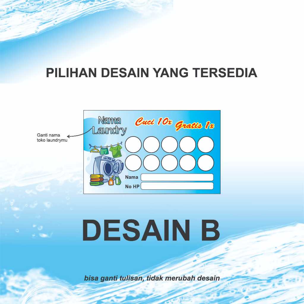 Jual Kartu Member Laundry / Kupon Laundry / Loyalty Card | Shopee Indonesia
