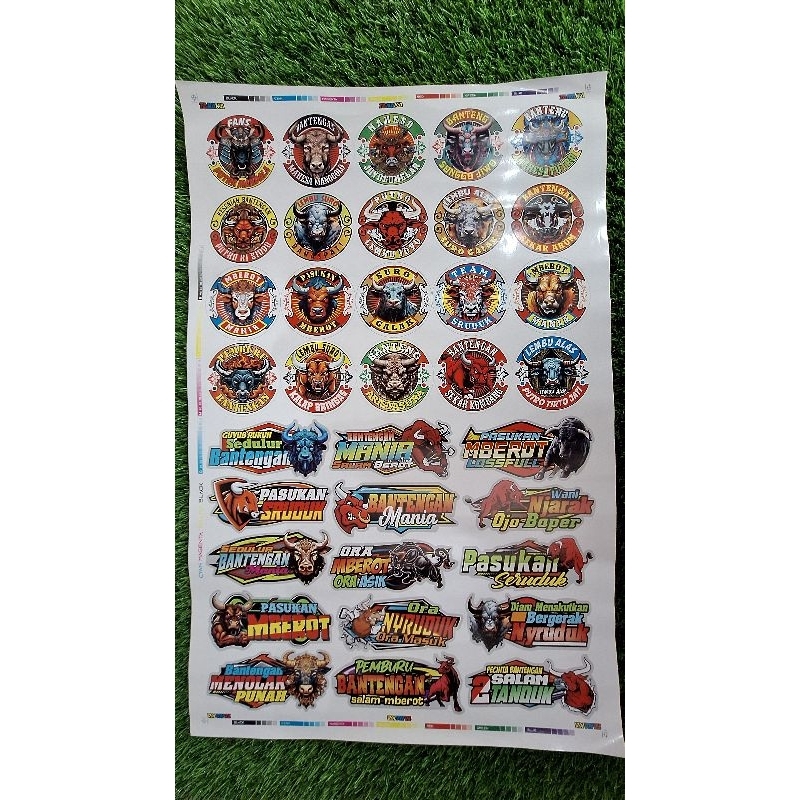 Jual stiker bantengan banteng berot 1 lembar isi 35 pcs | Shopee Indonesia