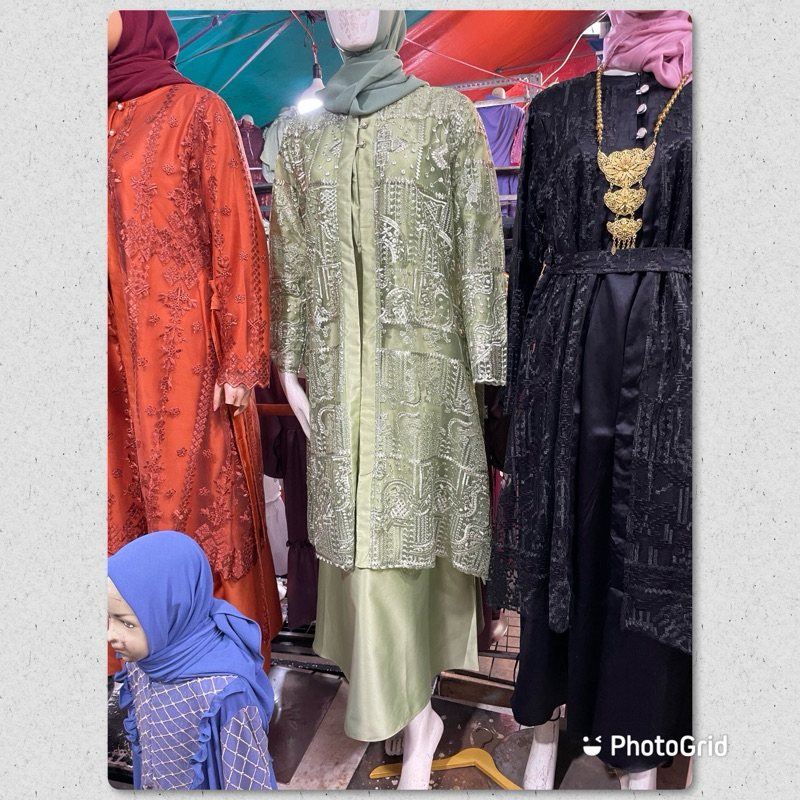 Jual Gamis Pesta Outer Lepas Pasang Set Gamis Pesta Mewah Gamis Pesta Jumbo Gamis Kondangan