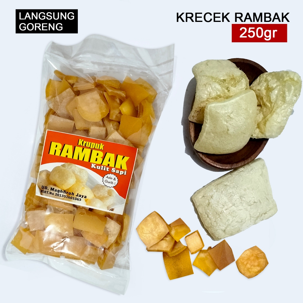 Jual Krecek Rambak Kulit Sapi Mentah Kemasan 250 Gr Kerupuk Kulit Sapi