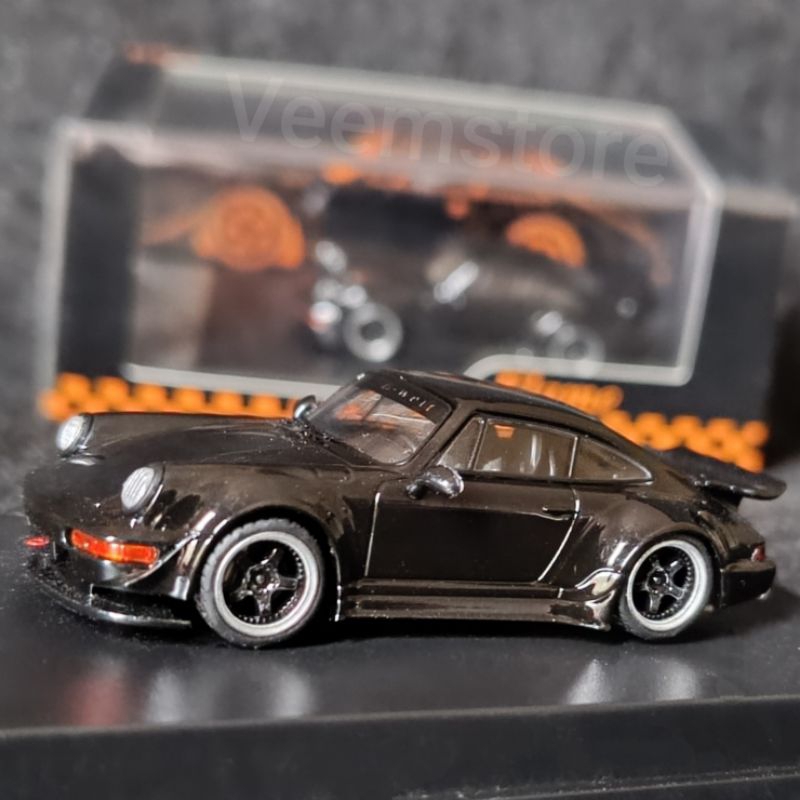 Jual Die Cast 1:64 Porsche RWB 964 Big Ducktail [Flame] Glossy Black ...