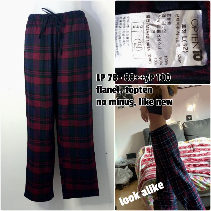 celana tartan flanel/celana tidur panjang brand PL