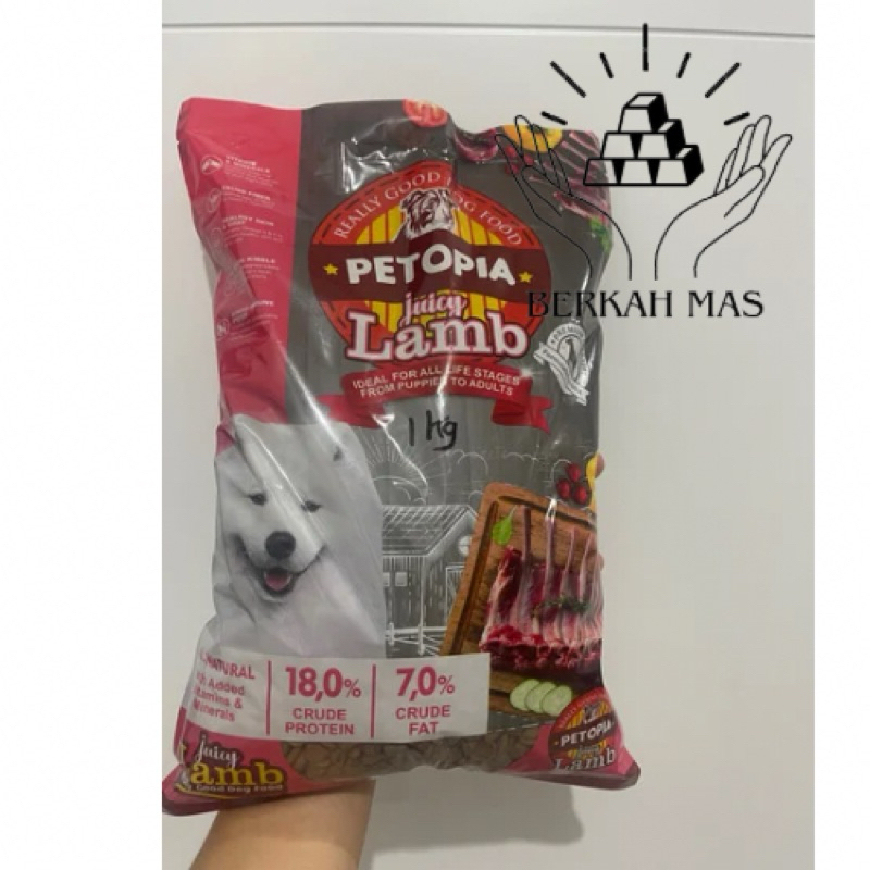 Jual PETOPIA DOG FOOD LAMB Berat 800 Gram Atau 1 Kg / Makanan Anjing ...