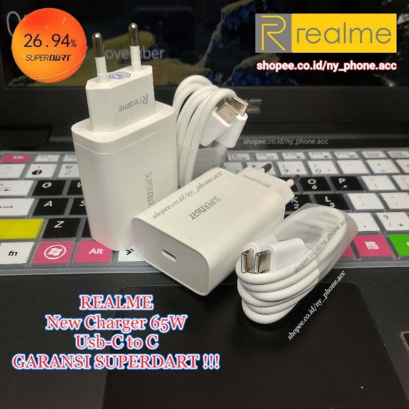 Jual New Realme 65w Original Charger Superdart Usb C To C Shopee