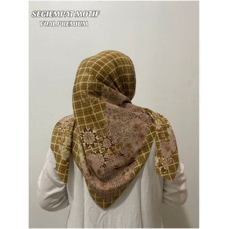 Jual Jilbab Segiempat Denay Motif Elnida Terbaru Voal Premium Termurah