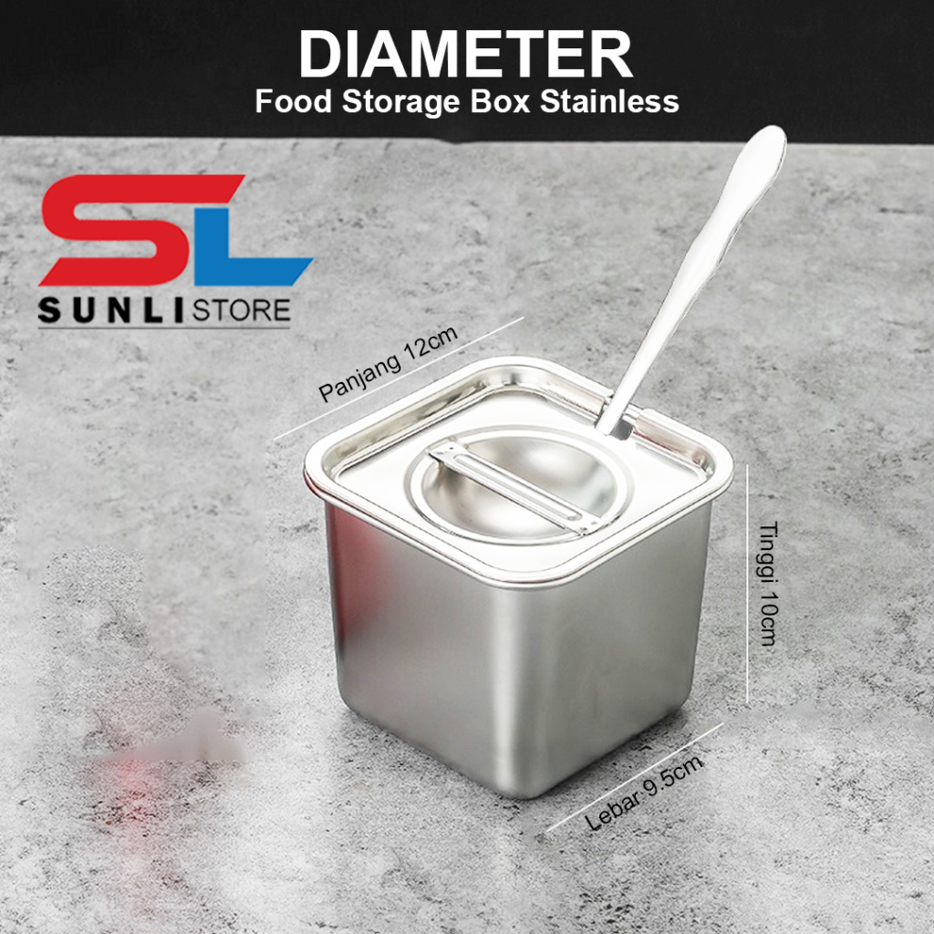 Jual SUNLI - Food Storage Box Stainless Type 12cm/14cm/16cm/18cm ...