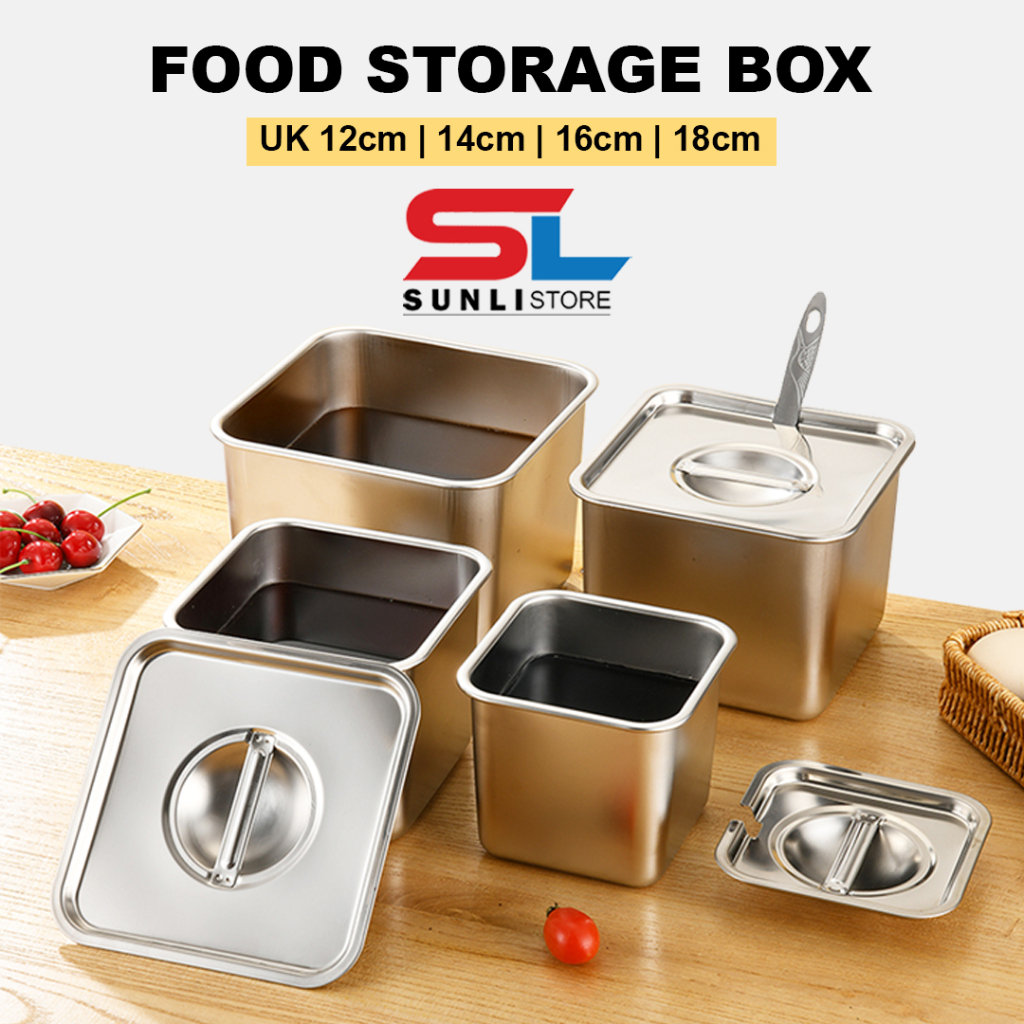 Jual SUNLI - Food Storage Box Stainless Type 12cm/14cm/16cm/18cm ...
