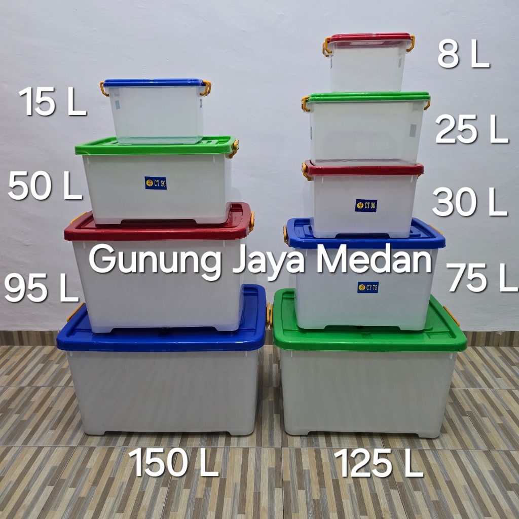 Jual Container Plastik Tutup Serbaguna 30L 50L 75L 95L 125L 150L Box ...