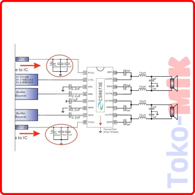 Jual IC CS8673E CS8673 80W 2x40W Class D Audio Power Amplifier Stereo ...