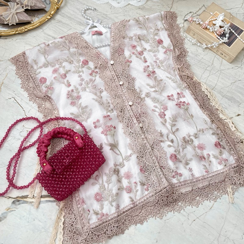 Jual Ganika Vest Vintage - Outer Brukat Tile Bordir - Rompi Wanita ...