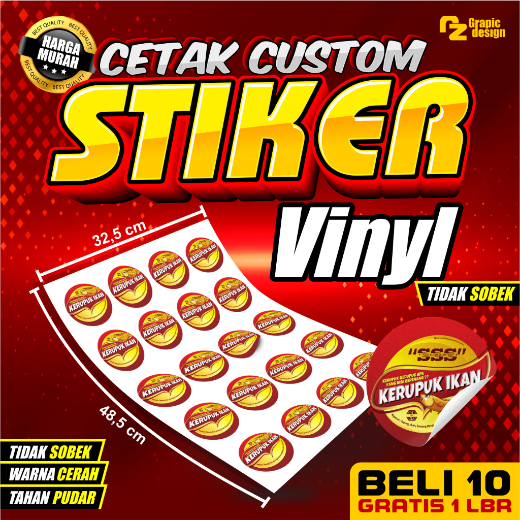 Jual CETAK STIKER VINYL / CETAK STIKER LABEL KEMASAN / LABEL USAHA ...