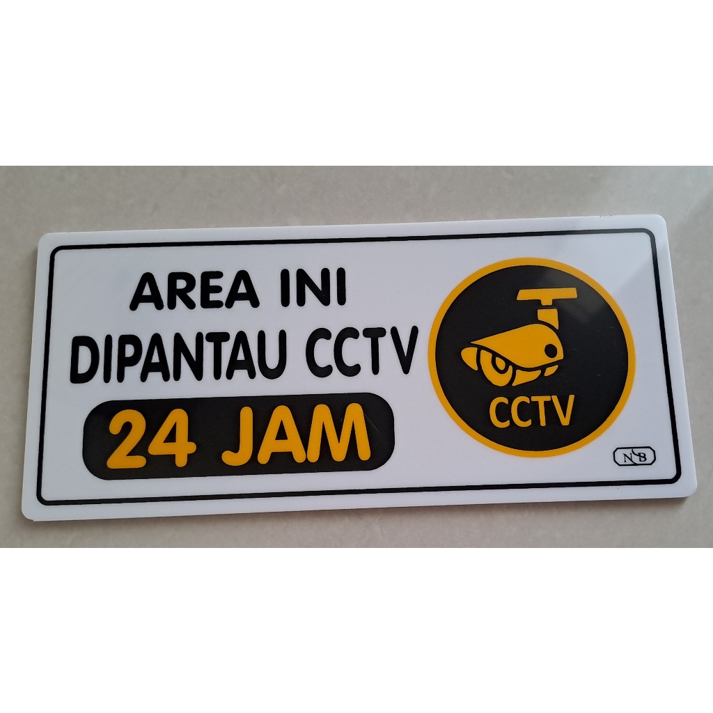Jual Sign Label Acrylic/Label Akrilik Medium - Area Ini Dipantau CCTV ...