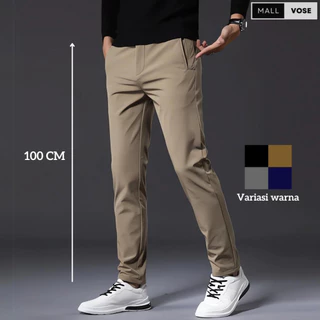 Mallvose - Celana Pria Chino Premium Panjang 100cm Mocca Slimfit