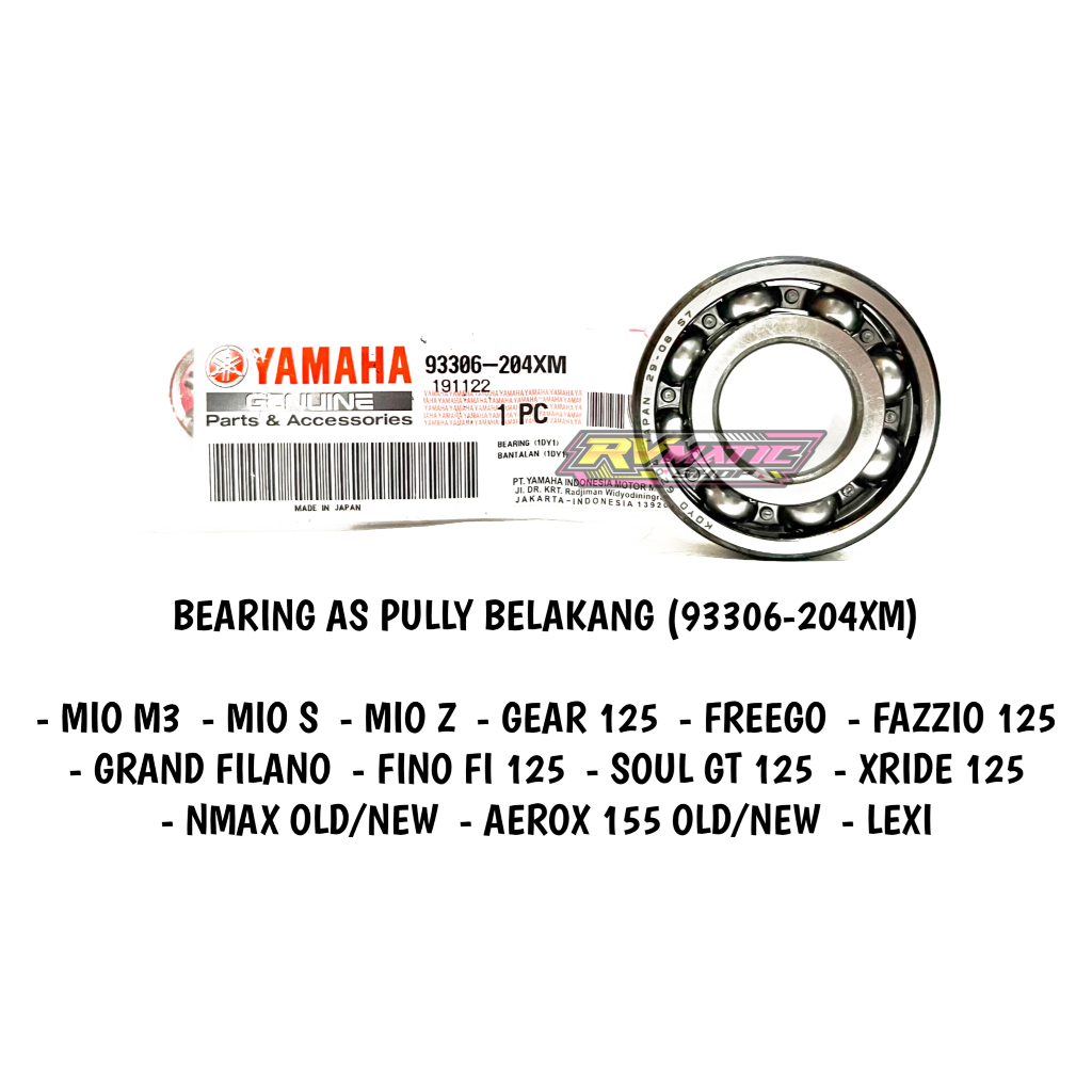 Jual BEARING AS PULLY BELAKANG NMAX AEROX 155 LEXI MIO M3 GEAR 125 ...