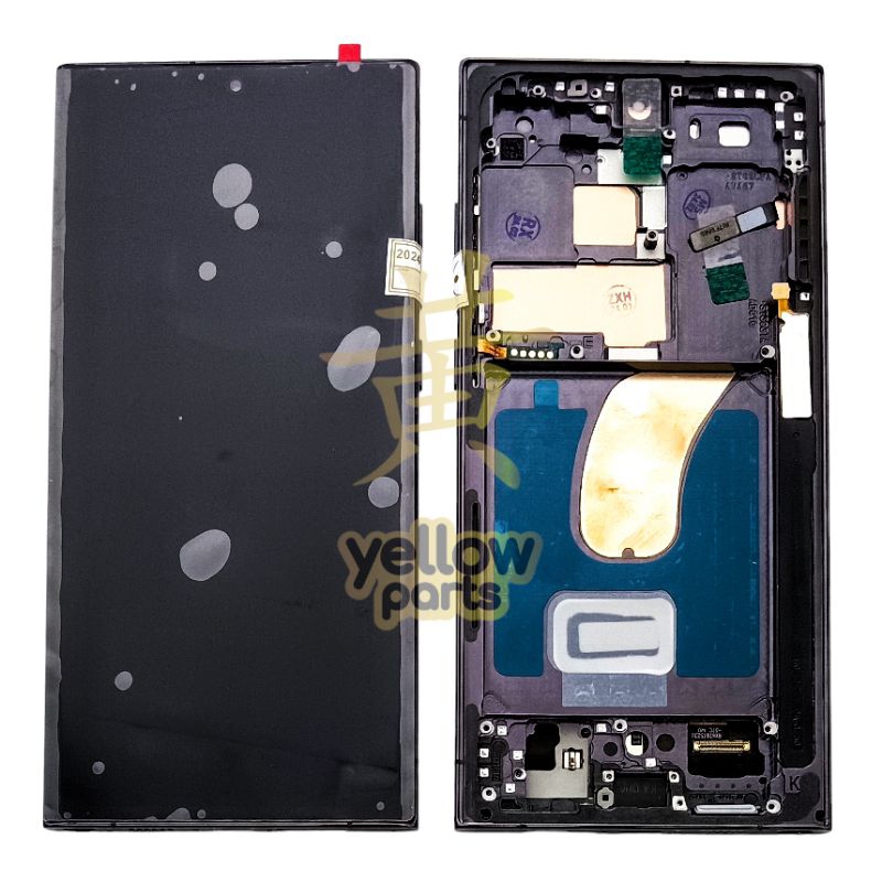 6.8 OLED Origineel voor S23 Ultra, LED LCD-scherm Touchscreen Digitizer Vergadering S23ultra 5G SM S918B LCD-schermvervanging met Frame, EU Internationale Versie (SILVER