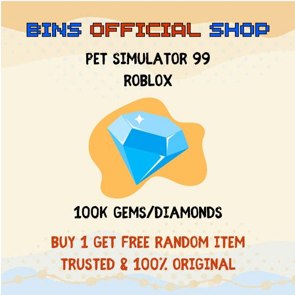 Jual MAINAN 100K Gems / Diamonds Pet Simulator 99 Roblox Murah PS99 PSX ...