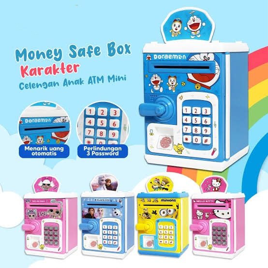 BISA COD MESIN ATM CELENGAN (Mainan Edukasi Anak Money Safe Piggy Bank  Fingerprint Uang Tabungan Alat Menabung Brankas Saving Deposit Box Toys)