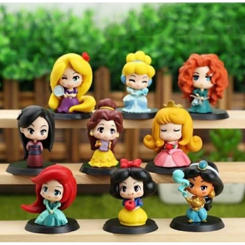 Jual Action figure princess topper cake jasmine aurora ariel snow white ...
