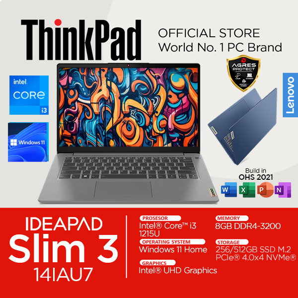 Lenovo Ideapad Slim 3i Core i3-1215U Laptop with 8GB RAM and 512GB SSD