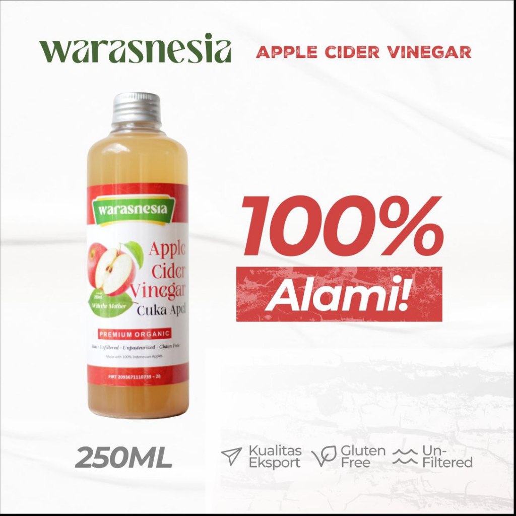 Jual Cuka apel original organic 250ml warasnesia apple cider vinerga ...