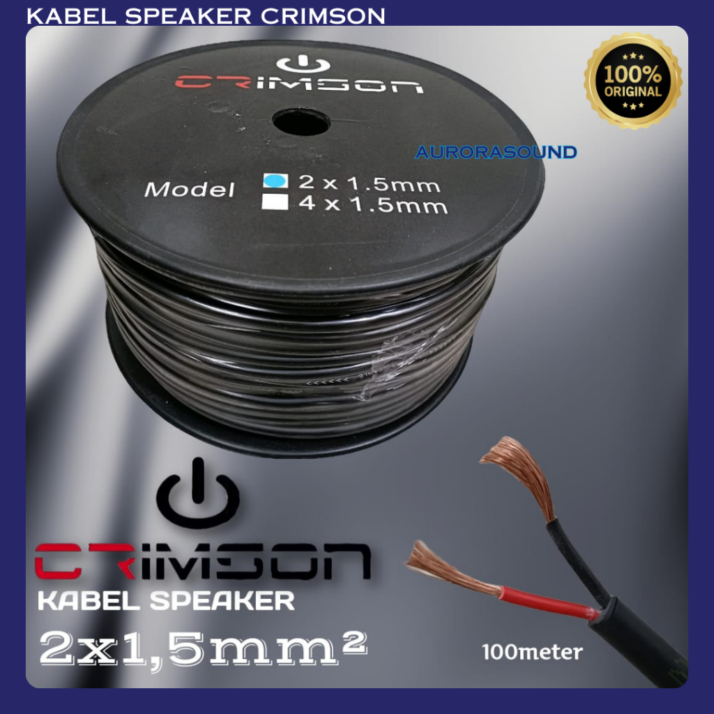 Jual KABEL SPEAKER CRIMSON PROFESSIONAL AUDIO 2X1,5 MM HARGA 1 ROLL 100 ...