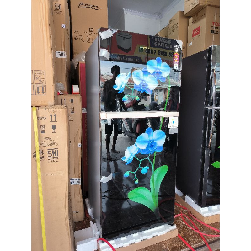 Jual kulkas Polytron PRW 23 MOW / kulkas Polytron 2 pintu glass non