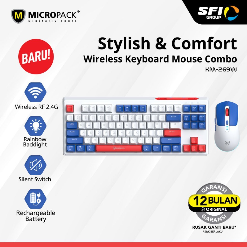 Jual Original Micropack Keyboard Mouse Combo Wireless