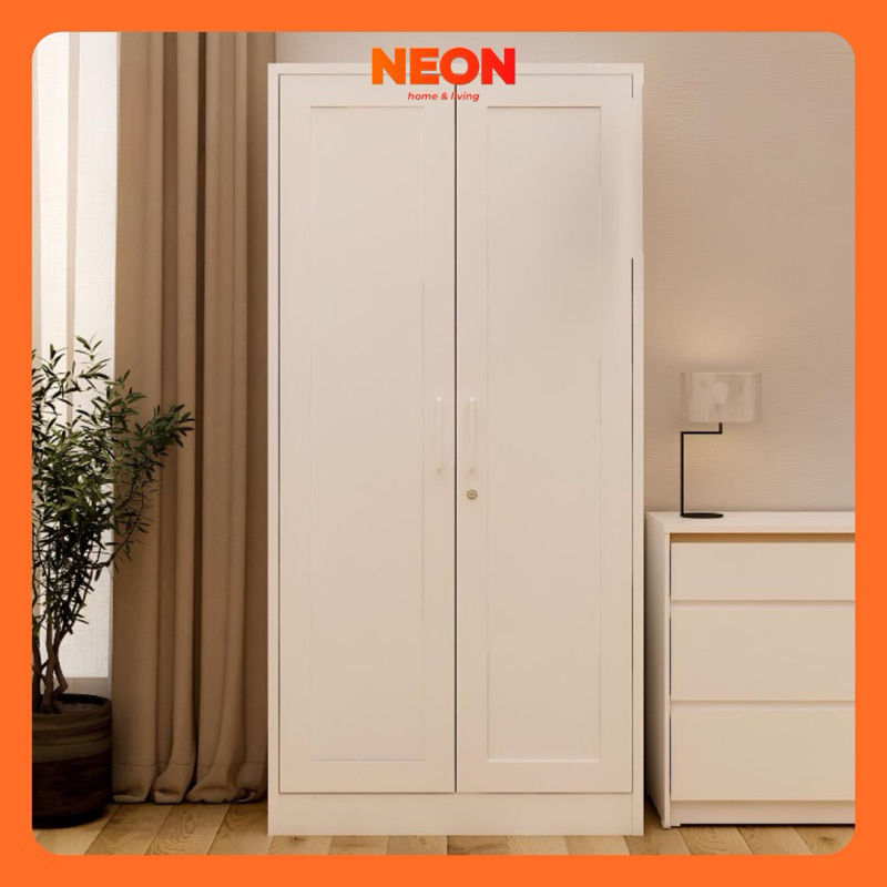 Jual NEON Lemari Pakaian Besi Reka Pintu Swing Minimalis Anti Rayap ...