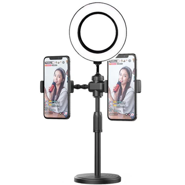 BOS Paket Ringlight 16cm Tripod Mini Stand 28cm 2 Holder HP Live Stream Make Up Vlog