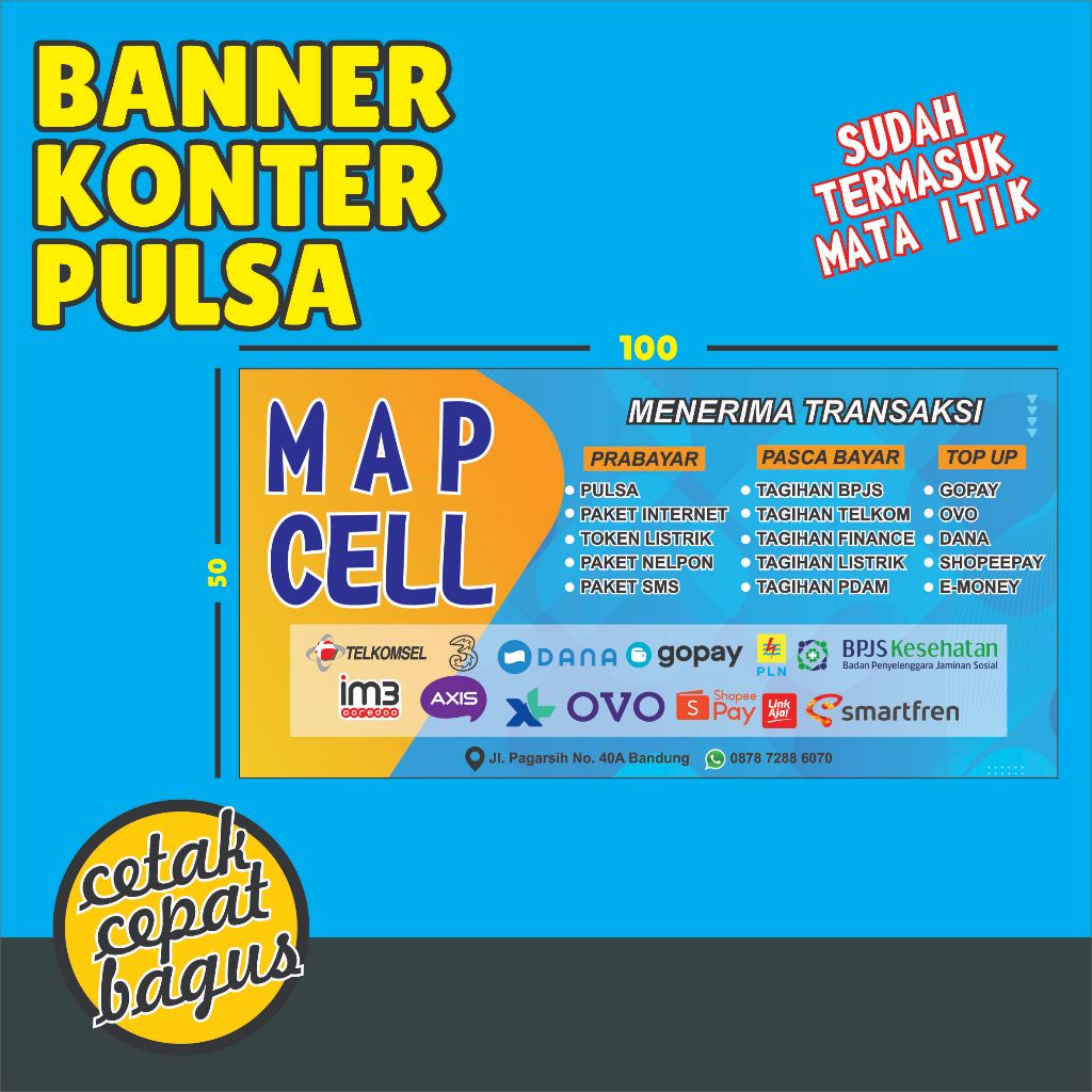 Jual Spanduk / Banner Konter Pulsa | Shopee Indonesia