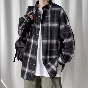 GARANSI ⚡️ Kemeja Flanel Premium DISTRO Lengan Panjang Pria Wanita Motif Kotak Kasual