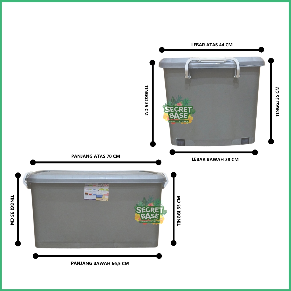 Jual PROMO! BOX CONTAINER 90 LITER + RODA - Box Serbaguna 90L | Shopee ...