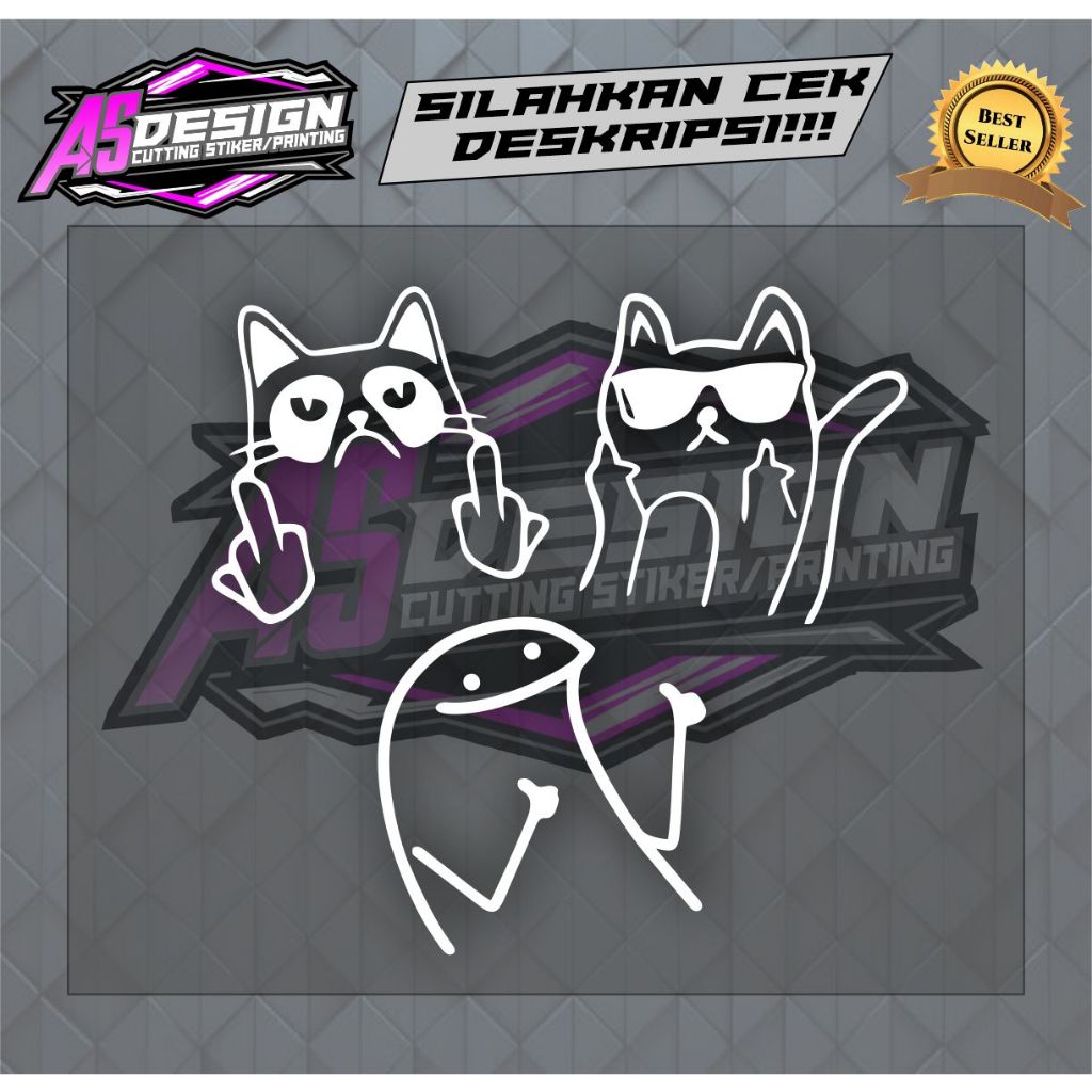 Jual Stiker Emoji Jari Tengah v2 / Sticker Middle Fingers v2 / Stiker ...