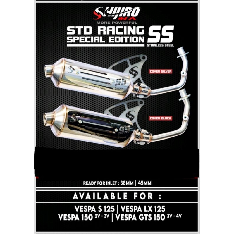 Jual Shijiro Std Racing Vespa 3v SE SS in 38 | Shopee Indonesia