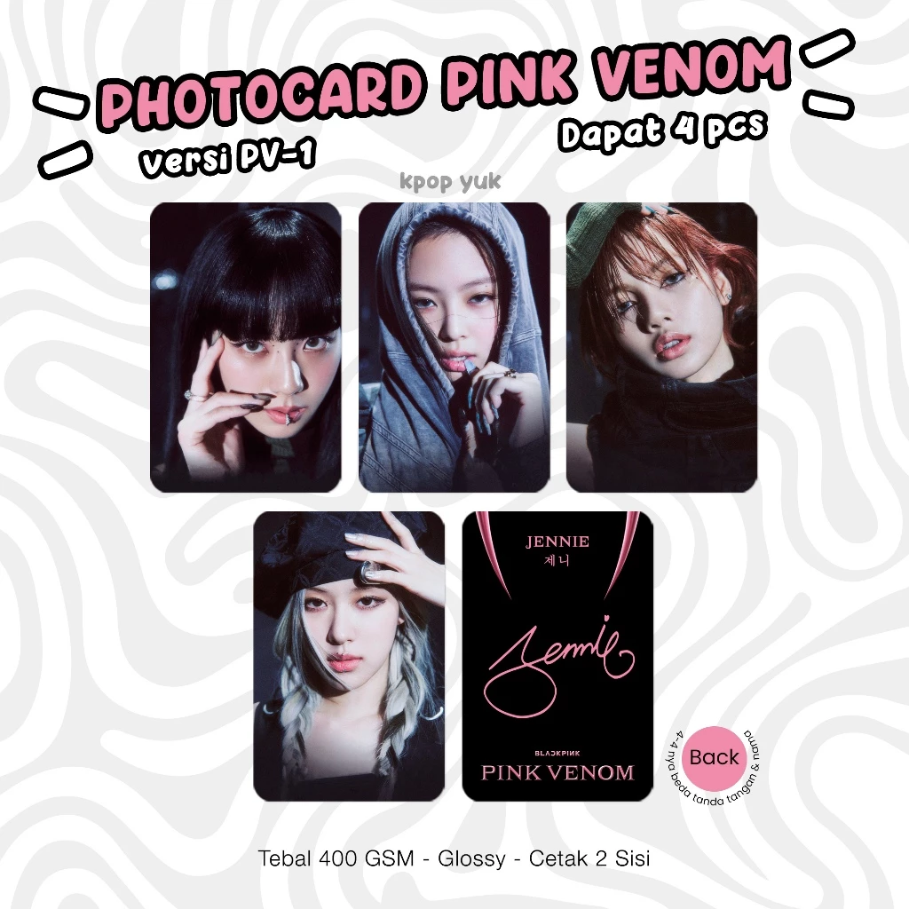 Photocard PC Blackpink Born Pink Venom Unofficial Kpop dan Merchandise Kpop