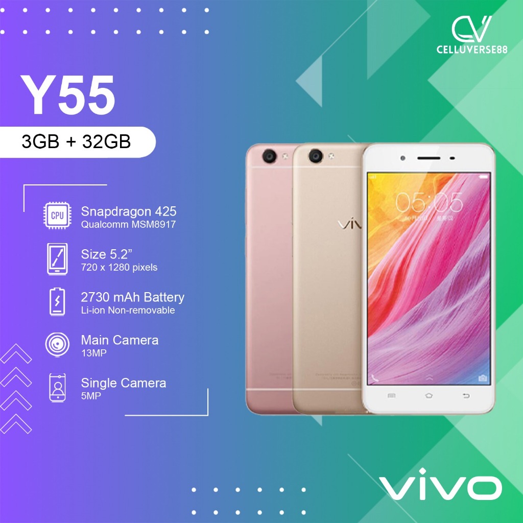 Jual HP VIVO Y55 RAM 3/32GB 4G Smartphone Android GARANSI | Shopee