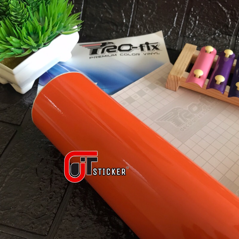Jual skotlet orange glossy sticker scotlite profix premium color vinyl ...