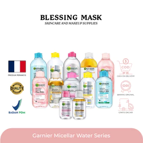 Garnier Micellar Cleansing Water Pink Blue Bipase Oil Vit C Rose 50ml 125mL