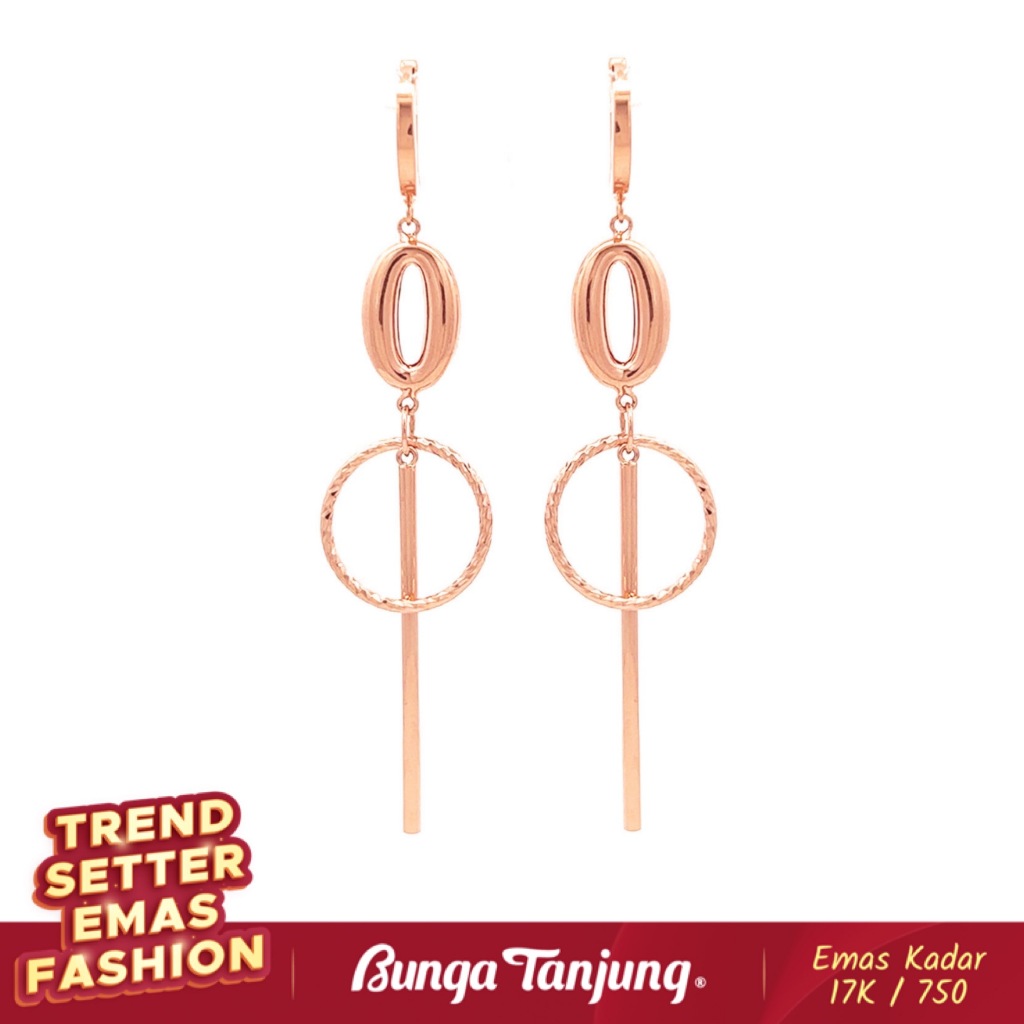 Jual ANTING RING PLAT ROSE - EMAS 17K - BUNGA TANJUNG GOLD | Shopee