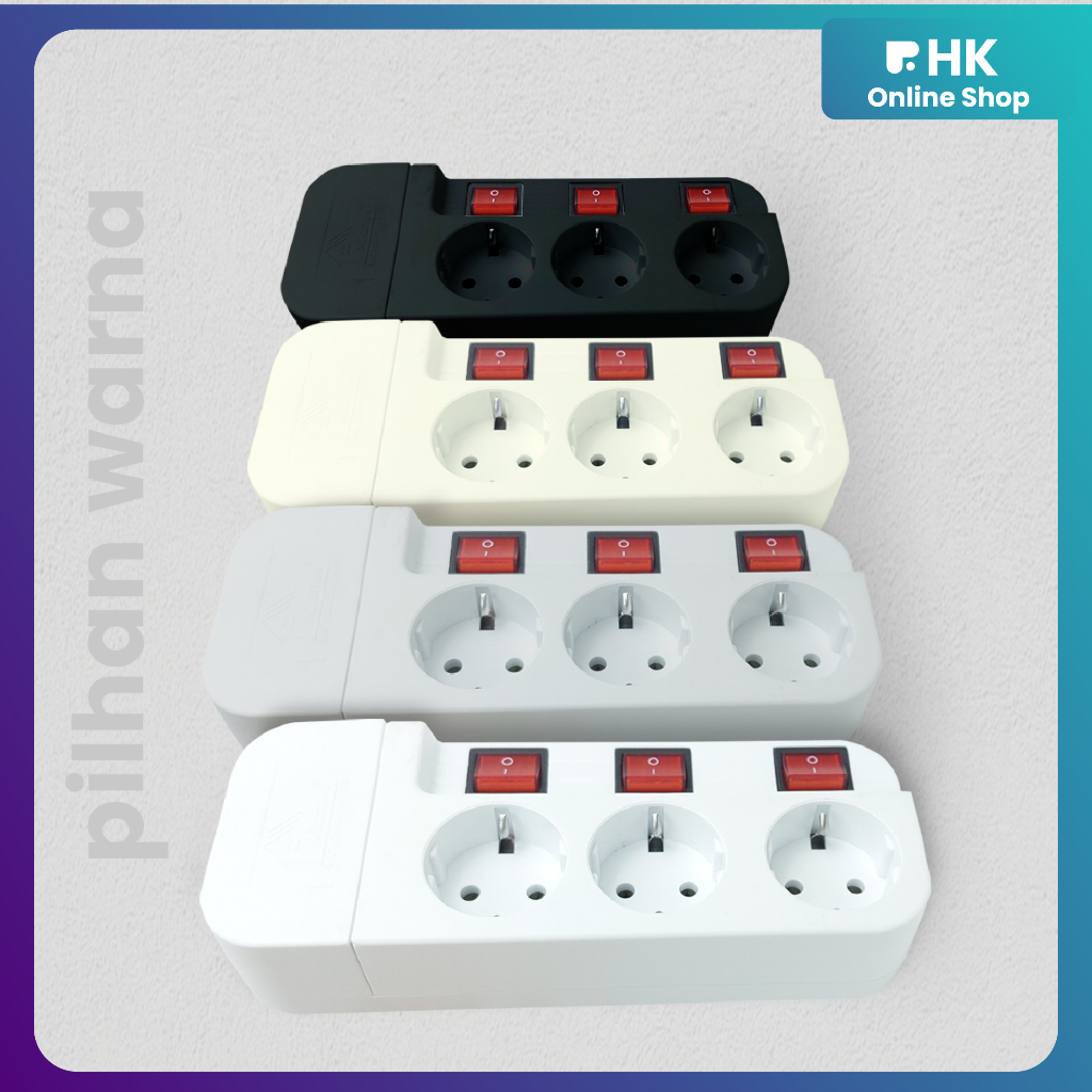 Jual Stop Kontak 3 4 5 Lubang Switch On Off Masing-Masing / Stop Kontak ...