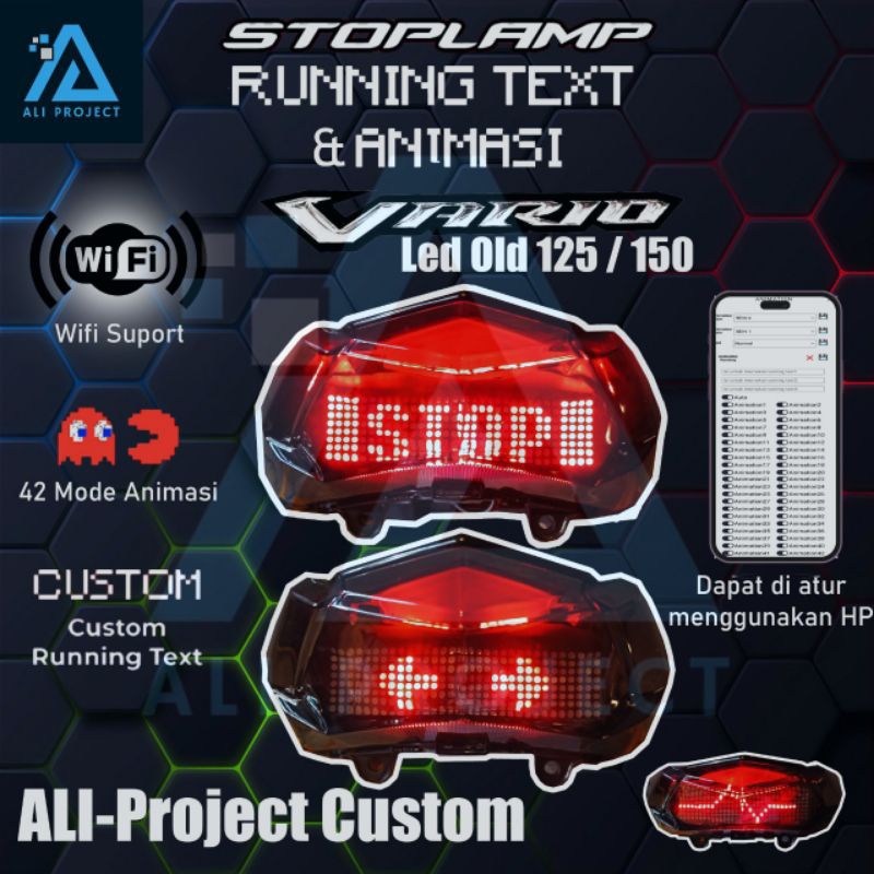 Jual Pnp Stoplamp Vario Led Old Custom Runingtext Animasi