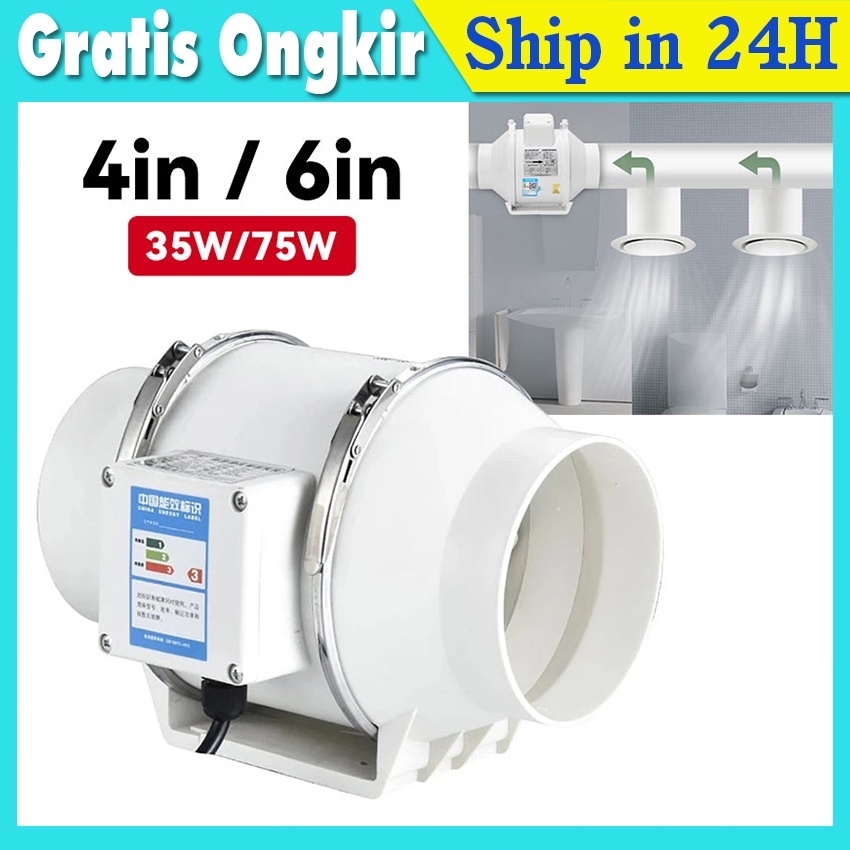Jual 4"6" Blower Dapur Penghisap Asap Dapur Kipas Angin Buang Diam