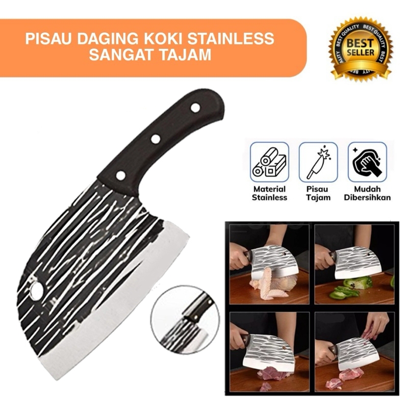 Jual Pisau Koki Super Tajam Japanese Super Knife Stainless Steel Pisau Ikan Daging Buah Termurah