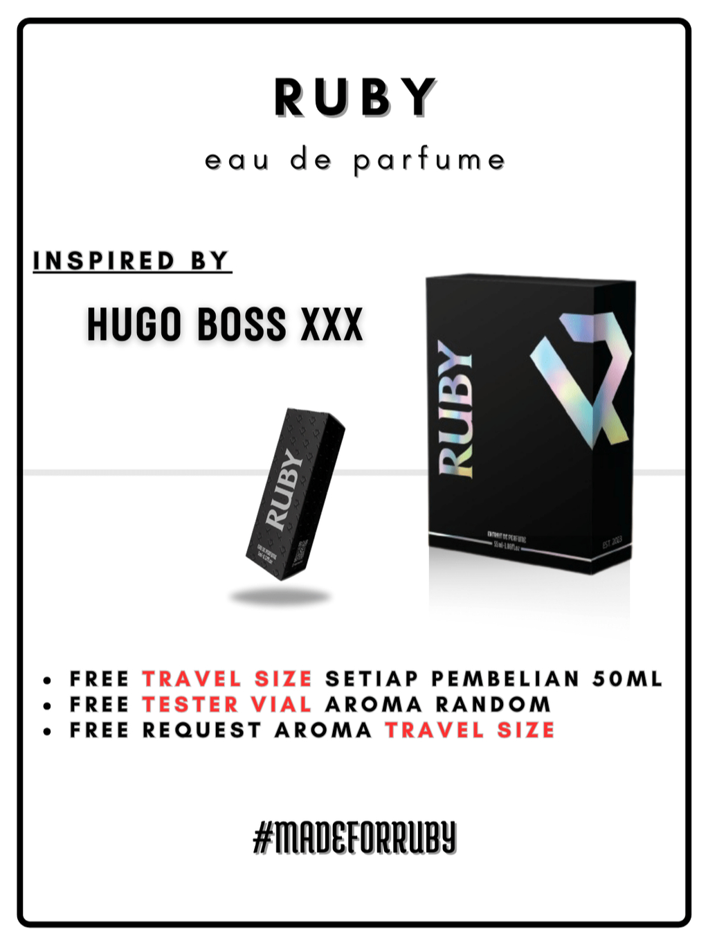 Jual Ruby Parfum Hugo Boss XXX 50ml Eau De Perfume | Shopee Indonesia