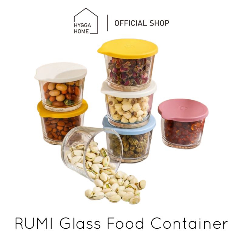 Jual Hygga Home RUMI Glass Food Container Tempat Penyimpanan Kaca Bulat ...