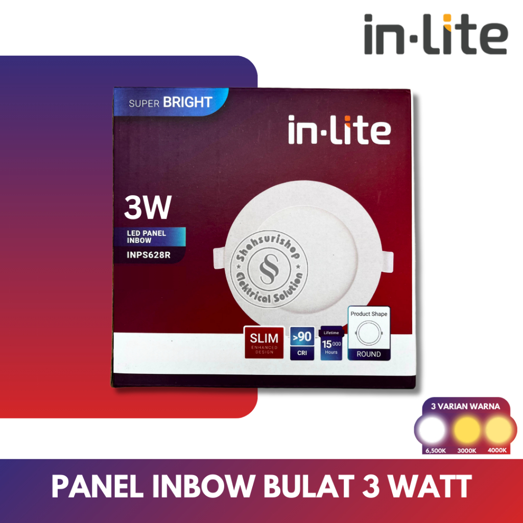 Jual IN-LITE LED PANEL INLITE 3W 3 W WATT BULAT INPS 628 R INPS628R ...