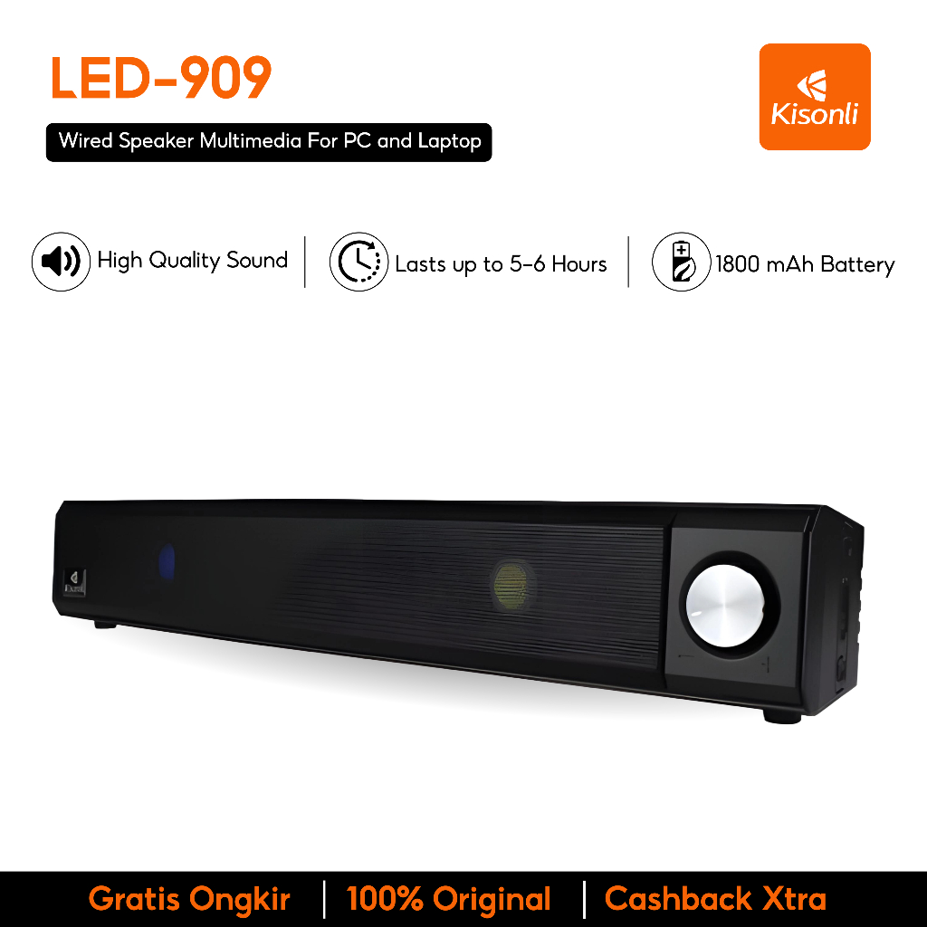 Jual Kisonli LED909 Soundbar Portable Speaker Subwoofer Bluetooth Bass ...