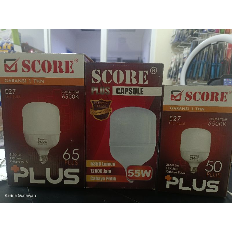 Jual LAMPU LED SCORE PLUS 50W 55W 65W SUPER TERANG E27 CAHAYA PUTIH LED ...